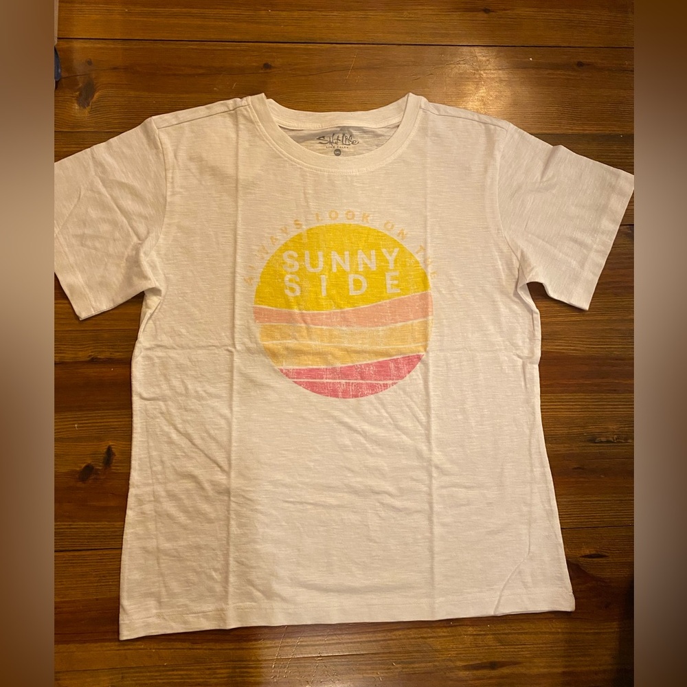 🥚Salt Life Women’s White Always On The Sunny Side Short Sleeve T-Shirt NWT S